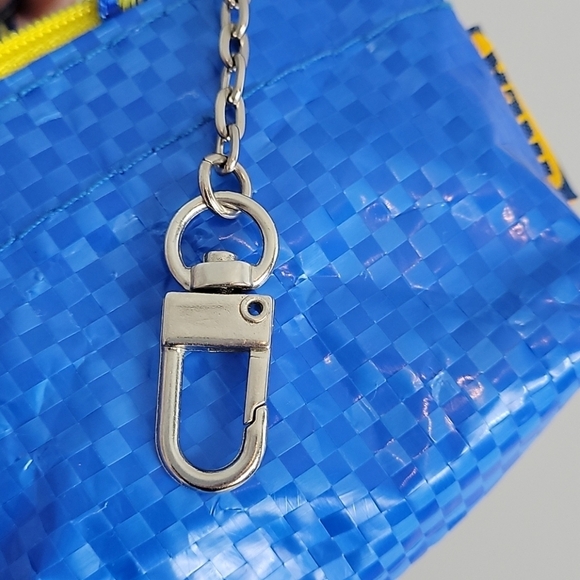 IKEA Knolig mini shopper tote keychain blue yellow coin purse - Picture 4 of 10